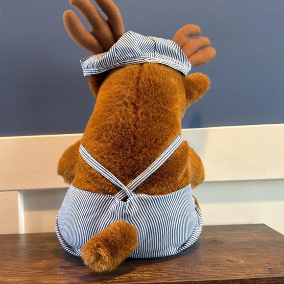 Vintage 1994 McKinley Explorer Alaska Moose Plush Train Conductor Denali Park - Picture 4 of 6